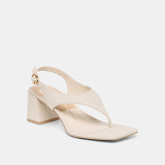 YVES HEELS IVORY LEATHER