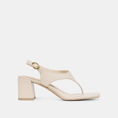 YVES HEELS IVORY LEATHER