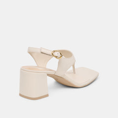 YVES HEELS IVORY LEATHER