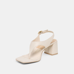YVES HEELS IVORY LEATHER