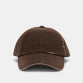DISTRESSED BASEBALL CAP DARK BROWN
