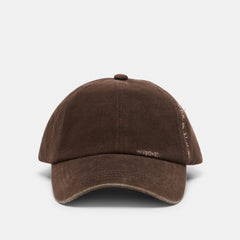 DISTRESSED BASEBALL CAP DARK BROWN