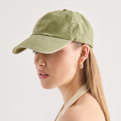 DISTRESSED BASEBALL CAP OLIVE