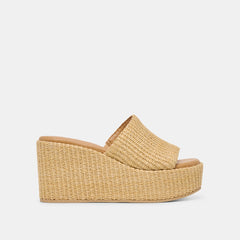 JOCLYN WIDE WEDGES LT NATURAL RAFFIA