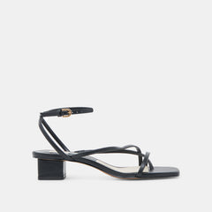 KARLOS WIDE SANDALS BLACK LEATHER