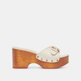 YALAH HEELS OFF WHITE LEATHER