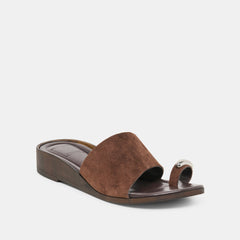 MOXY SANDALS DK BROWN SUEDE