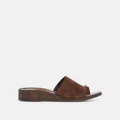 MOXY SANDALS DK BROWN SUEDE