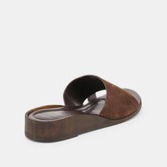 MOXY SANDALS DK BROWN SUEDE