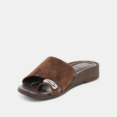 MOXY SANDALS DK BROWN SUEDE