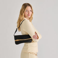 AZURA SHOULDER BAG BLACK LEATHER