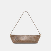 SAVAII WOVEN SHOULDER BAG BROWN WOVEN LEATHER