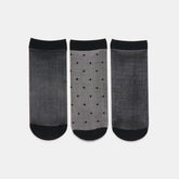 3 PACK DITSY DOT SHEER ANKLET SOCKS BLACK