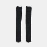 RUFFLE SHEER KNEE HIGH SOCKS BLACK