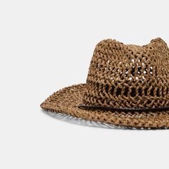 THICK WEAVE COWBOY HAT DARK BROWN