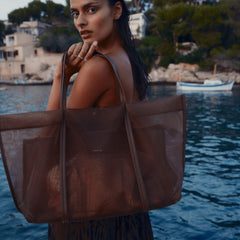 AISLIN TOTE CHOCOLATE MESH