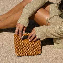 LINZY HANDBAG NATURAL WOOD