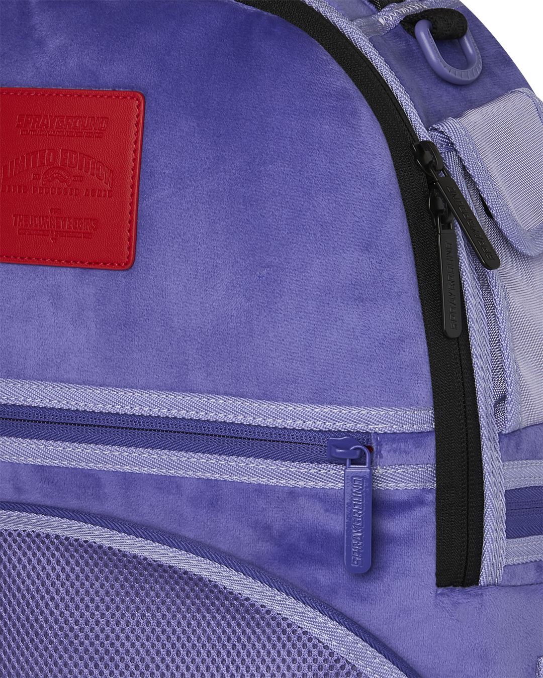 REVERSE MODE - PURPLE VELOUR TO BLACK CHECK BACKPACK
