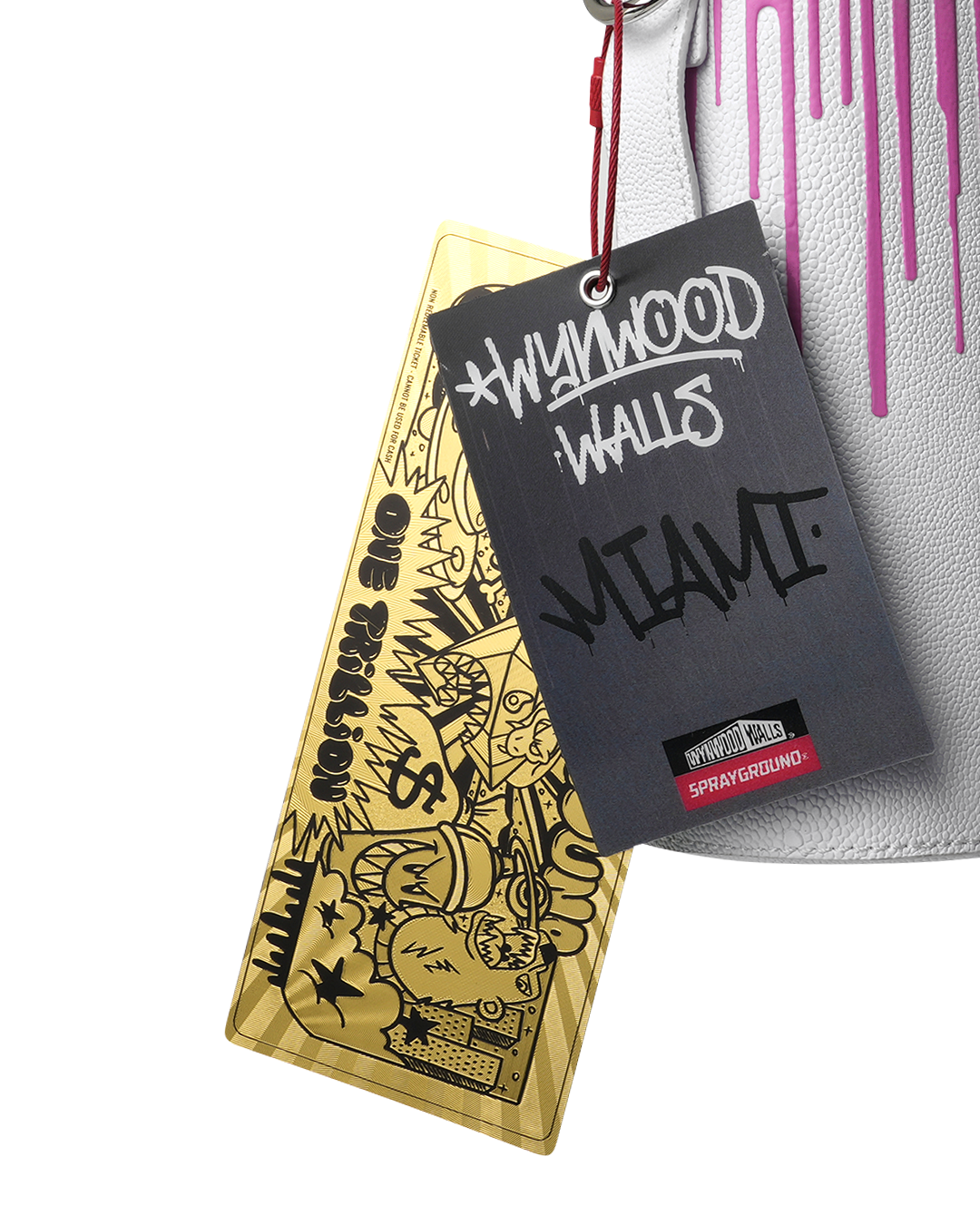 WYNWOOD WALLS COLLAB WATER BOTTLE OR SPRAYCAN HOLDER (WHT/PNK)