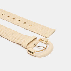 RAFFIA OVERSIZED BUCKLE BELT NATURAL