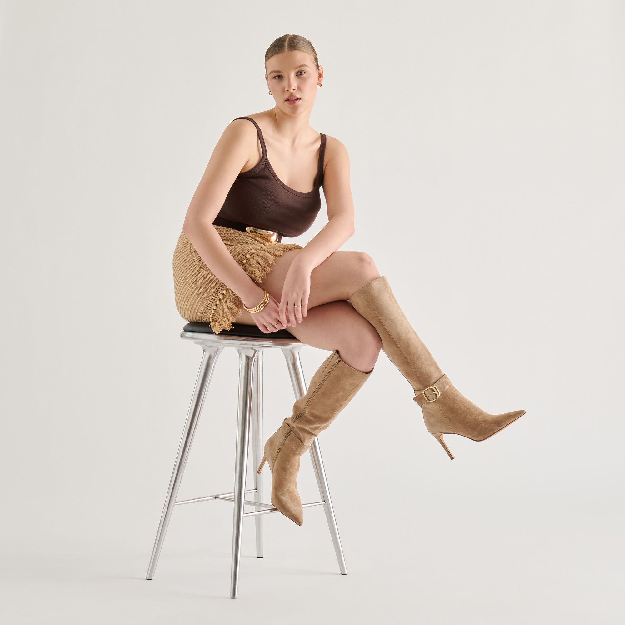 KINZY BOOTS CAMEL SUEDE