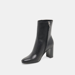 SUZY WIDE BOOTIES BLACK LEATHER