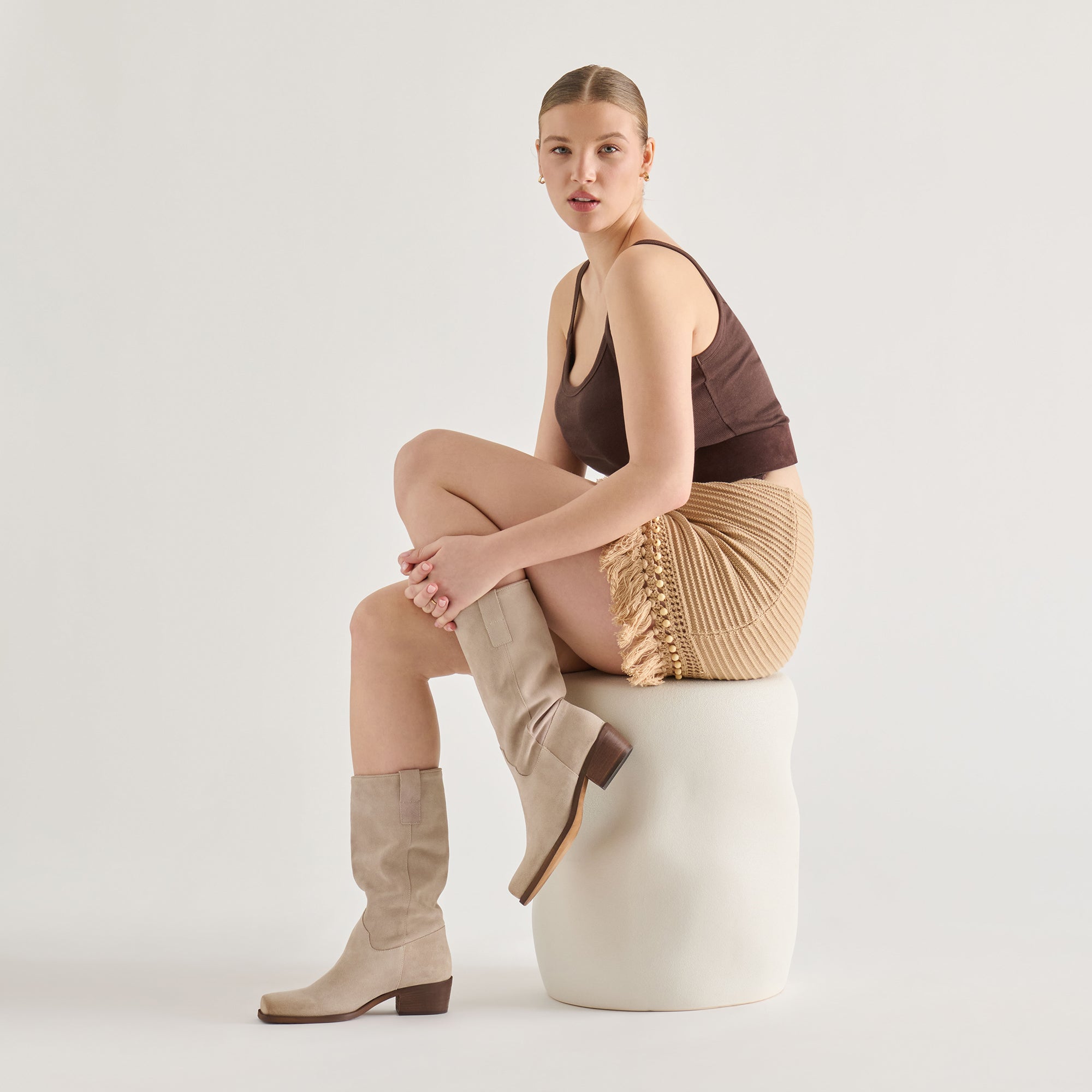 ROMIE BOOTS LT TAUPE SUEDE