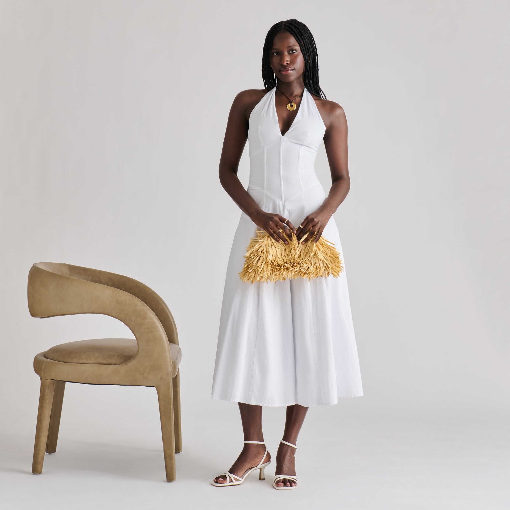 MANJI HEELS TRUE WHITE LEATHER