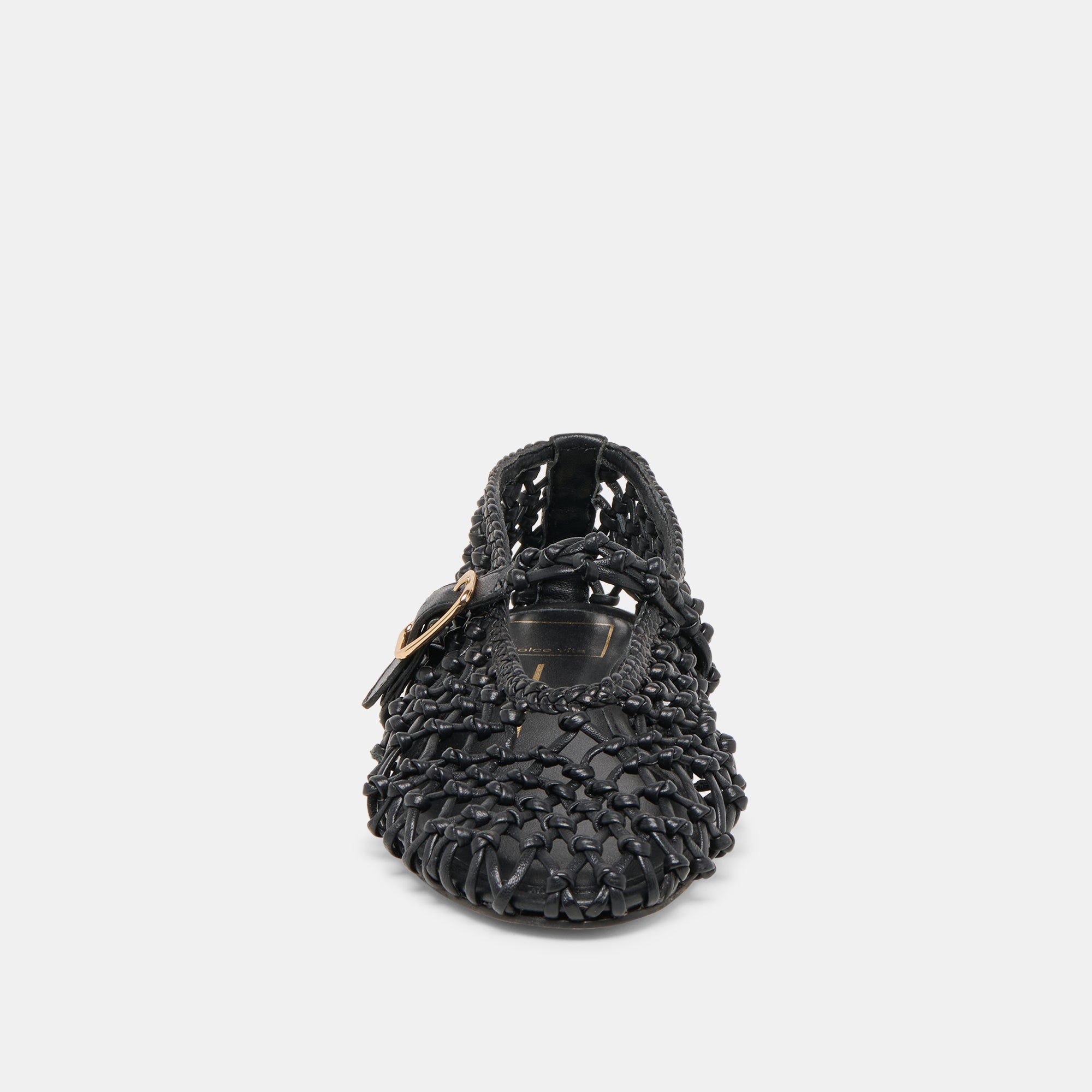 CLAIR BALLET FLATS BLACK WOVEN LEATHER