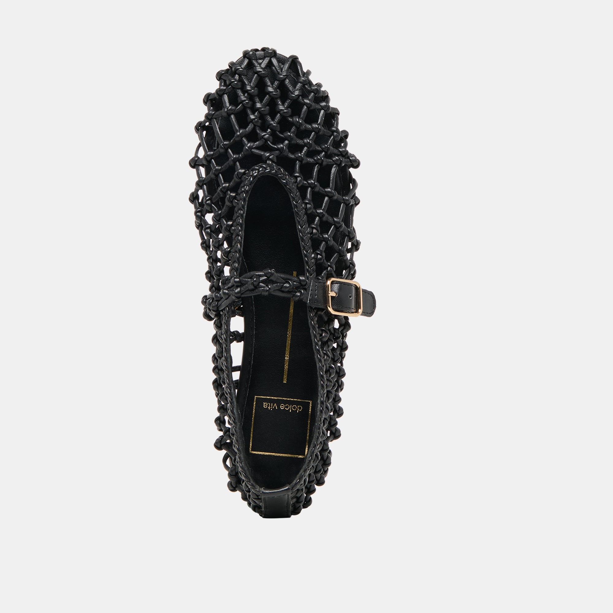 CLAIR BALLET FLATS BLACK WOVEN LEATHER
