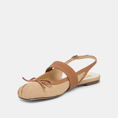 GRIFAN FLATS TAN MULTI FABRIC