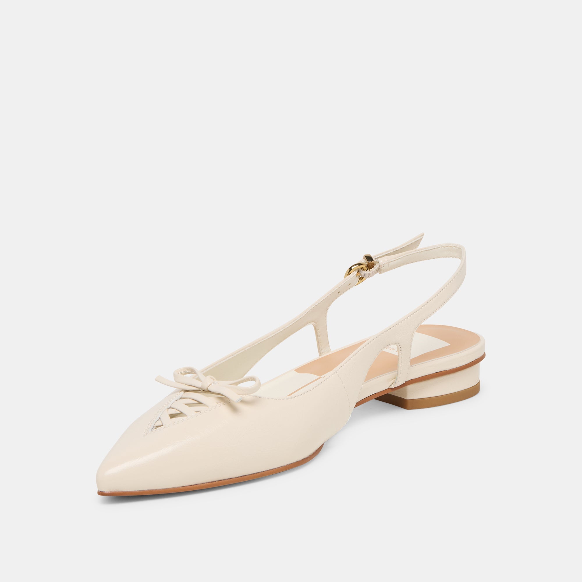 OWANA FLATS OFF WHITE LEATHER