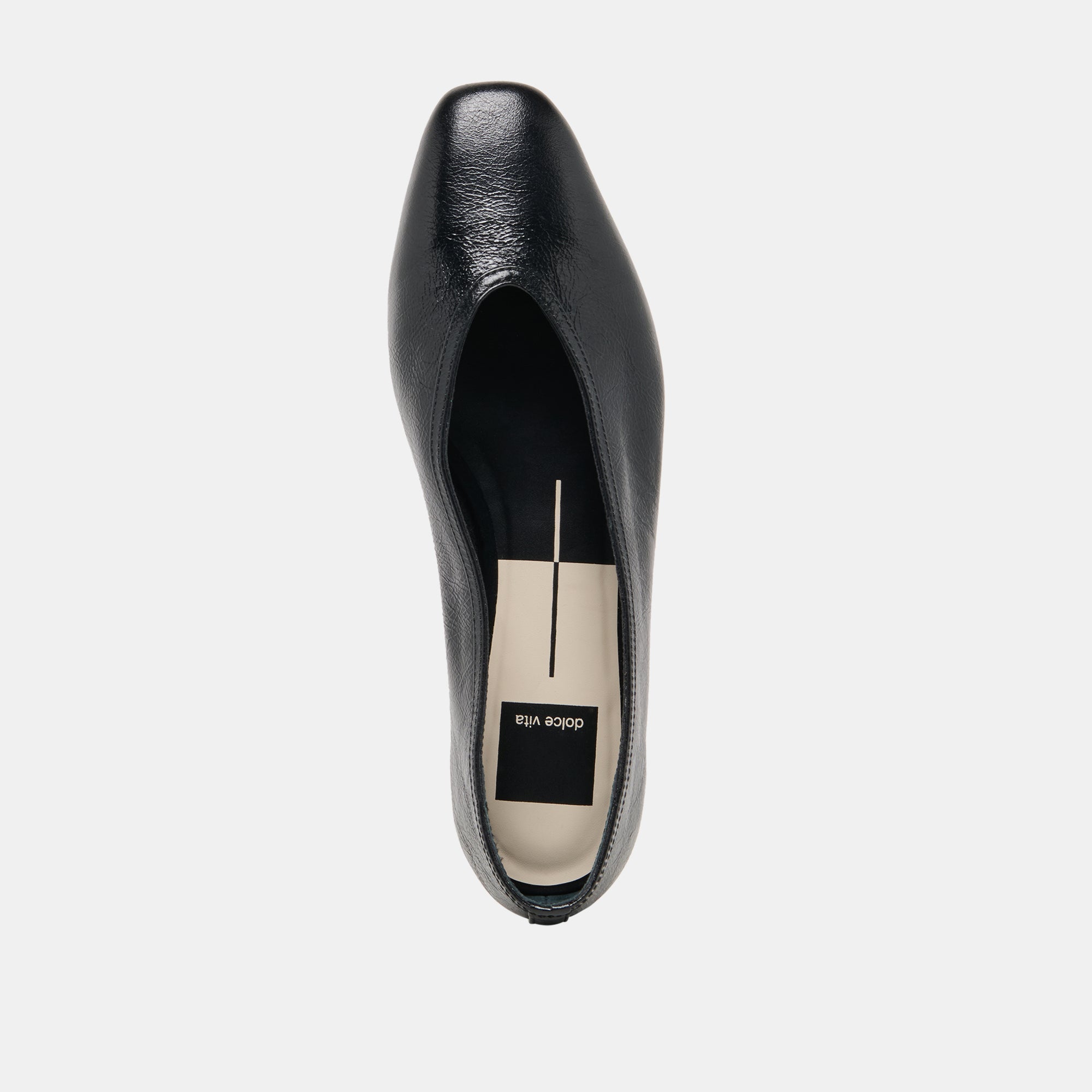 CARET BALLET FLATS BLACK LEATHER