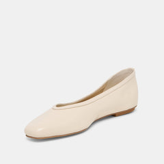 CARET BALLET FLATS BONE LEATHER