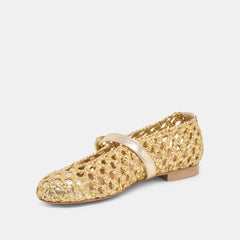 DOVER BALLET FLATS GOLD WOVEN STELLA