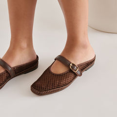 MILIE FLATS CHOCOLATE WOVEN MESH
