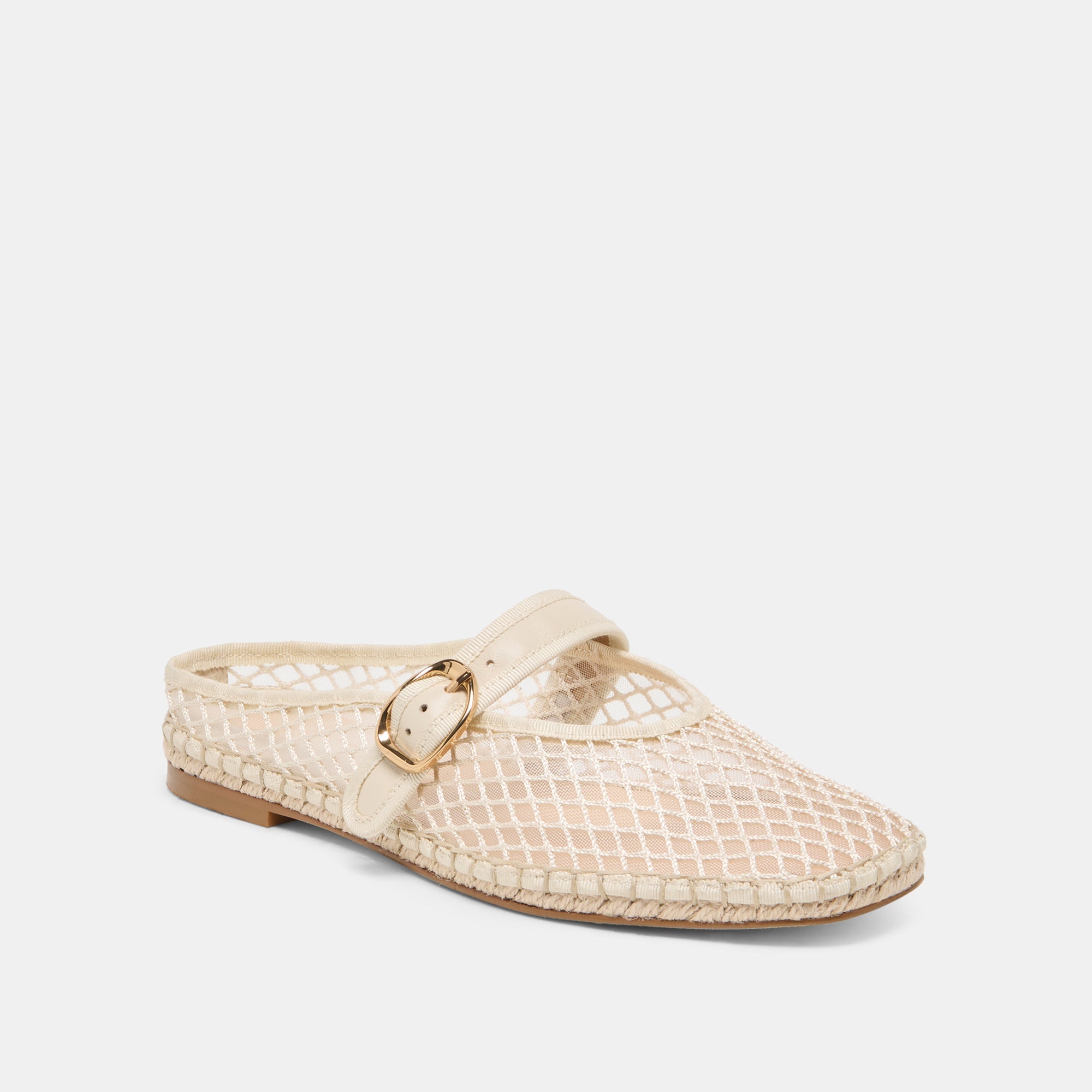 MILIE FLATS ECRU WOVEN MESH