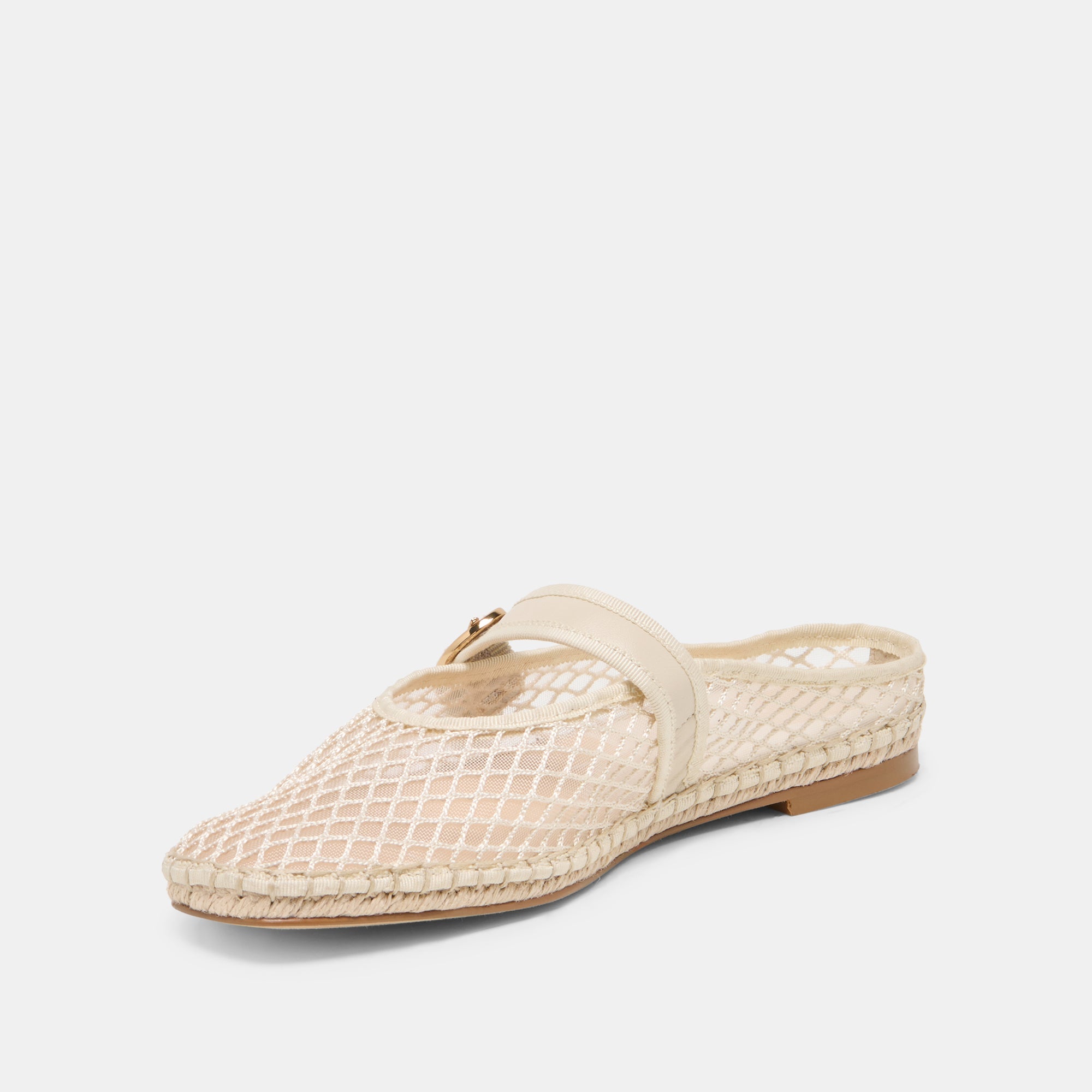 MILIE FLATS ECRU WOVEN MESH