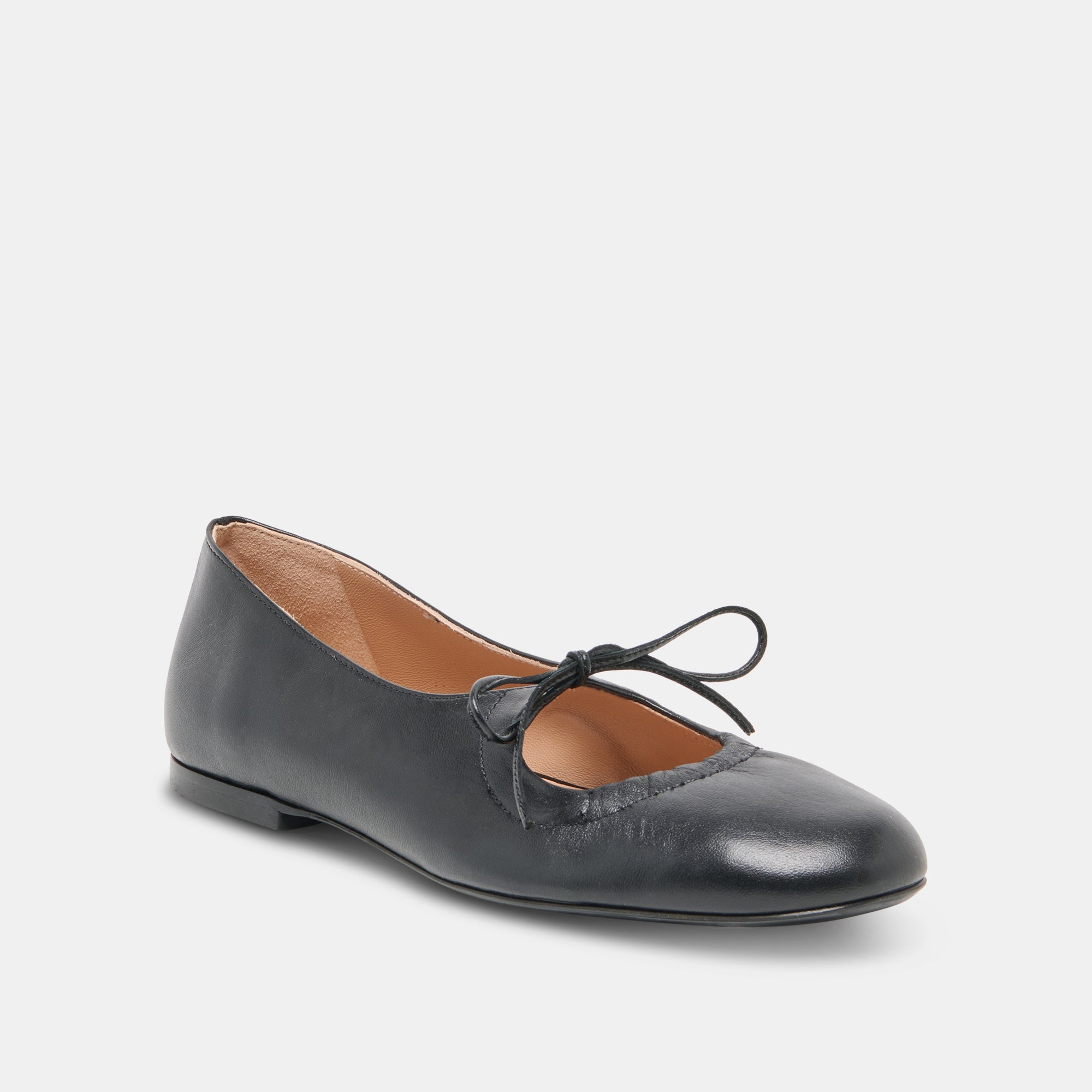 PAZEY BALLET FLATS BLACK LEATHER