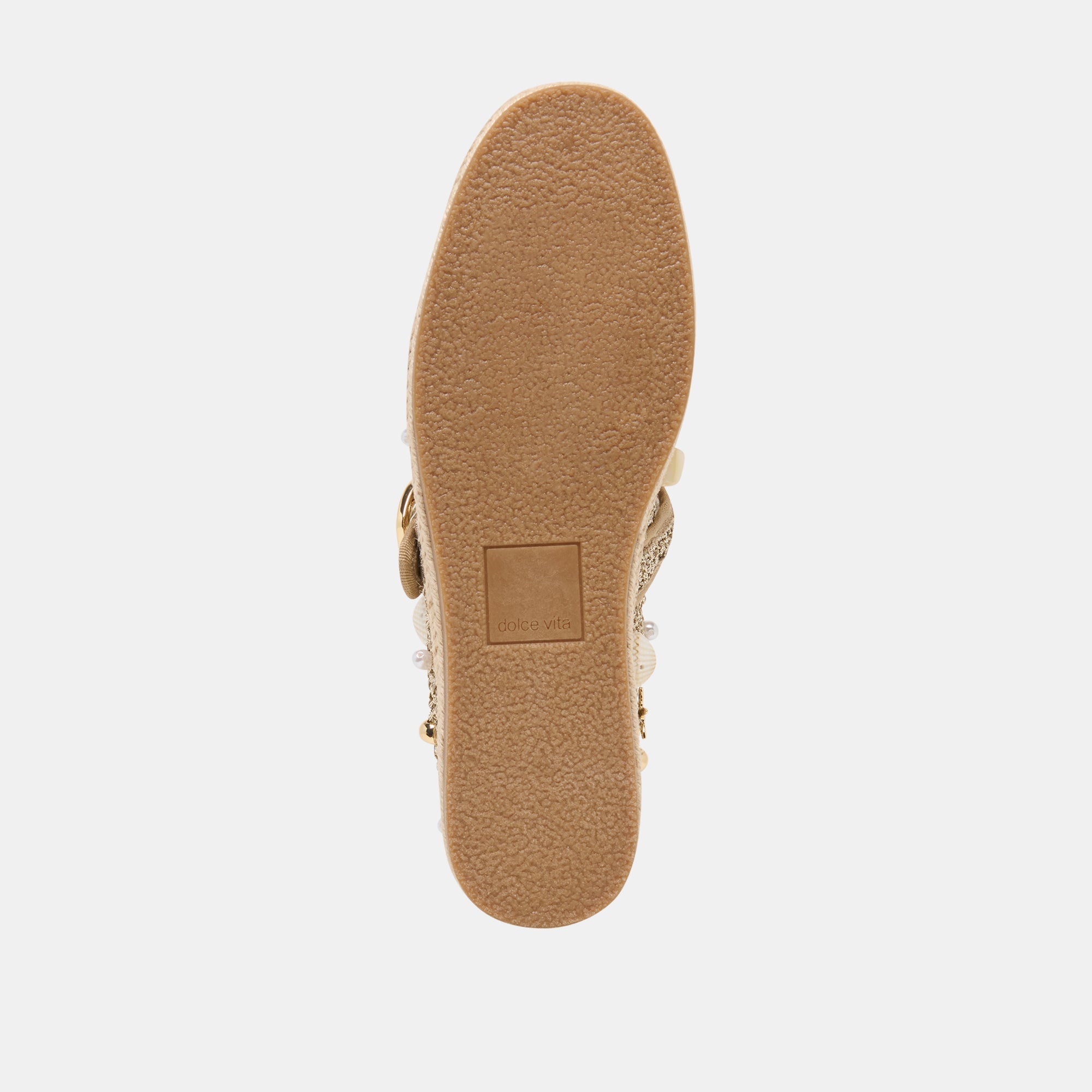 RALPH BALLET FLATS GOLD BEADED RAFFIA