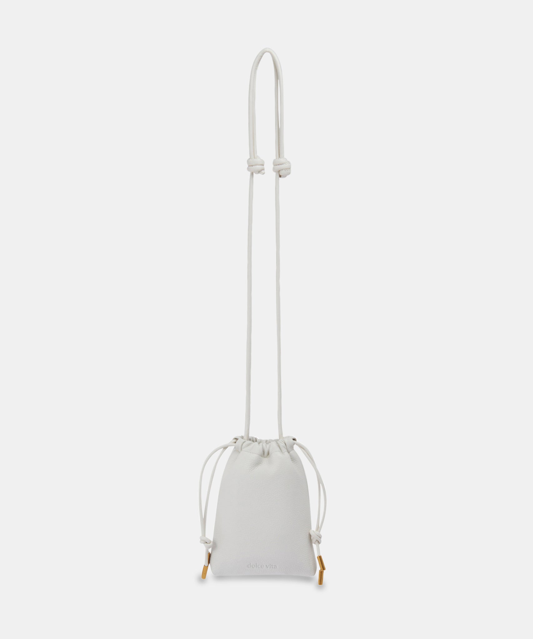 EVIE PHONE POUCH IVORY LEATHER