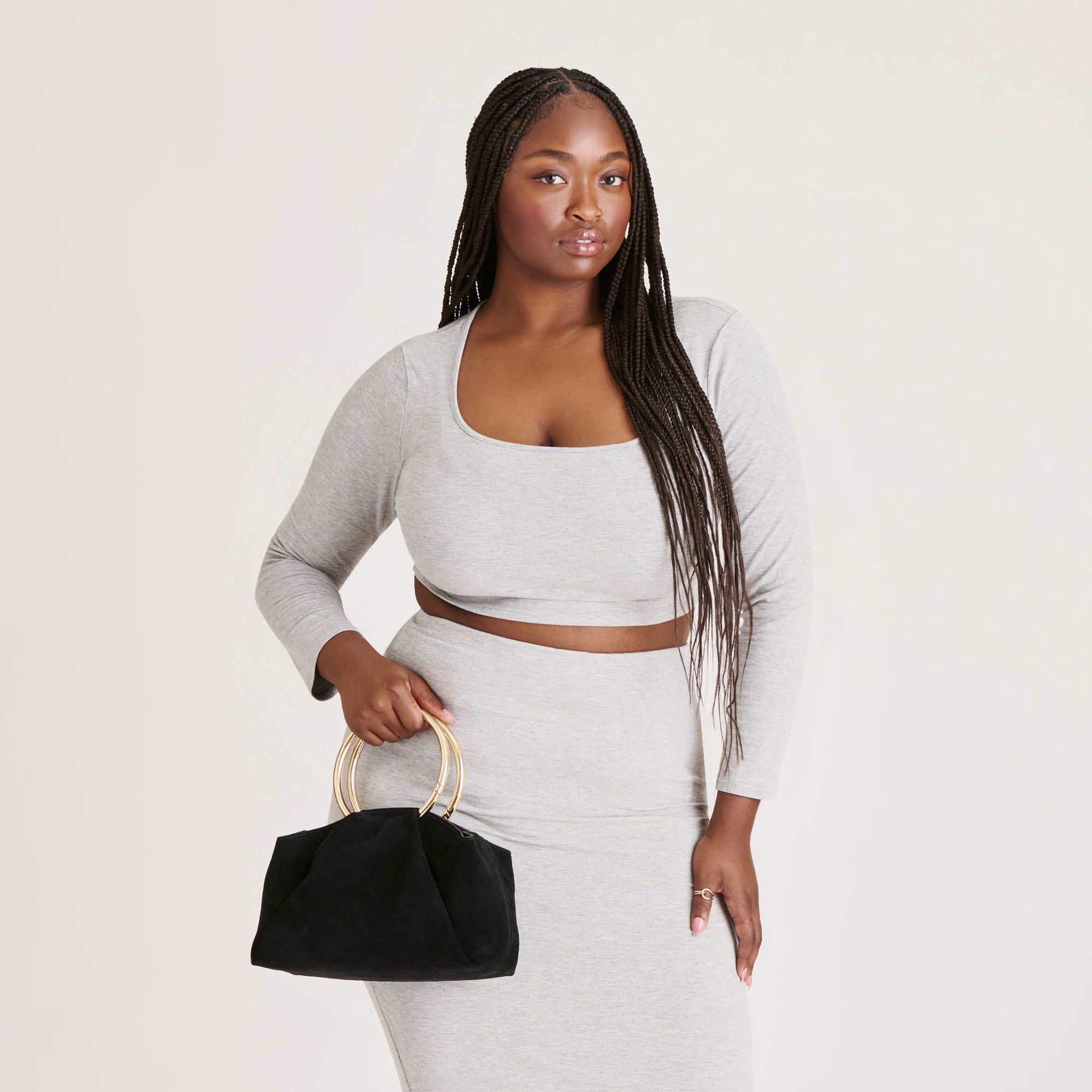 CHANNING HANDBAG BLACK SUEDE