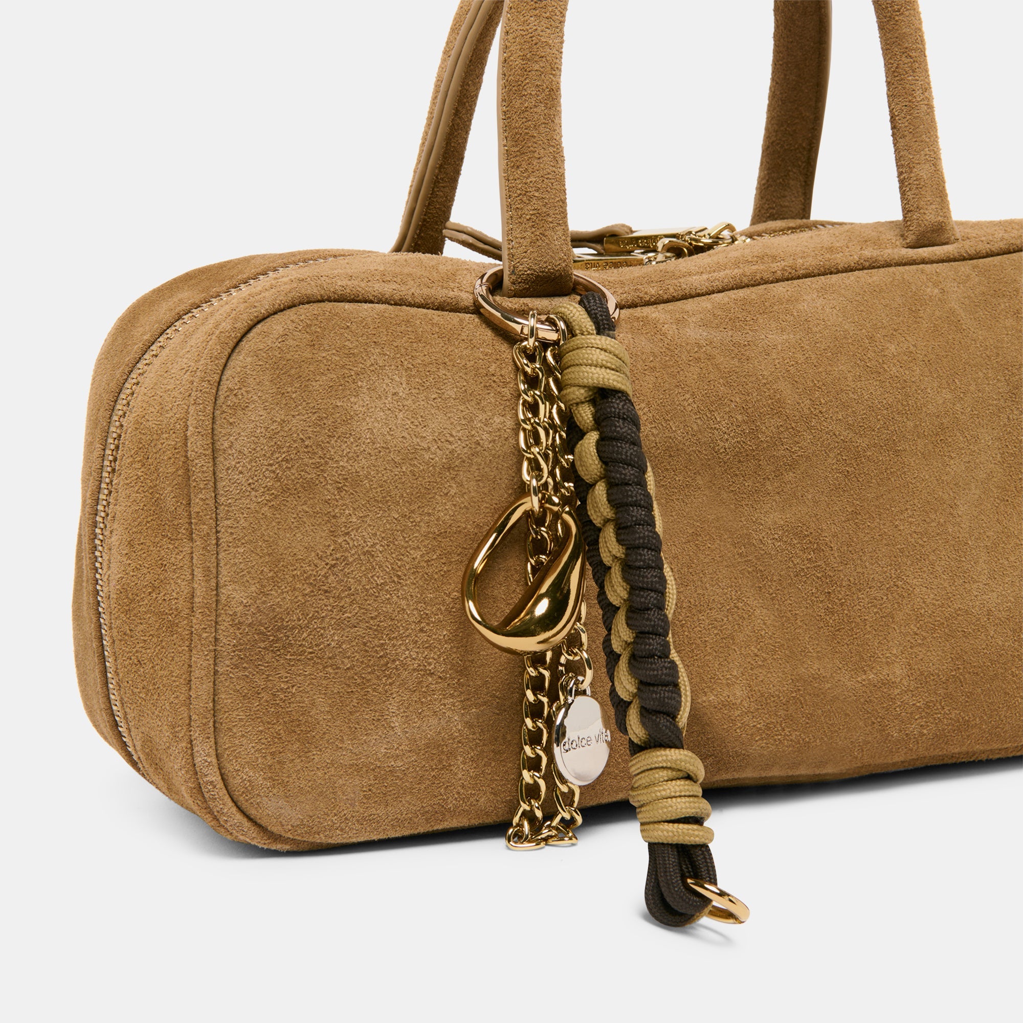 SANTINA HANDBAG TAUPE SUEDE