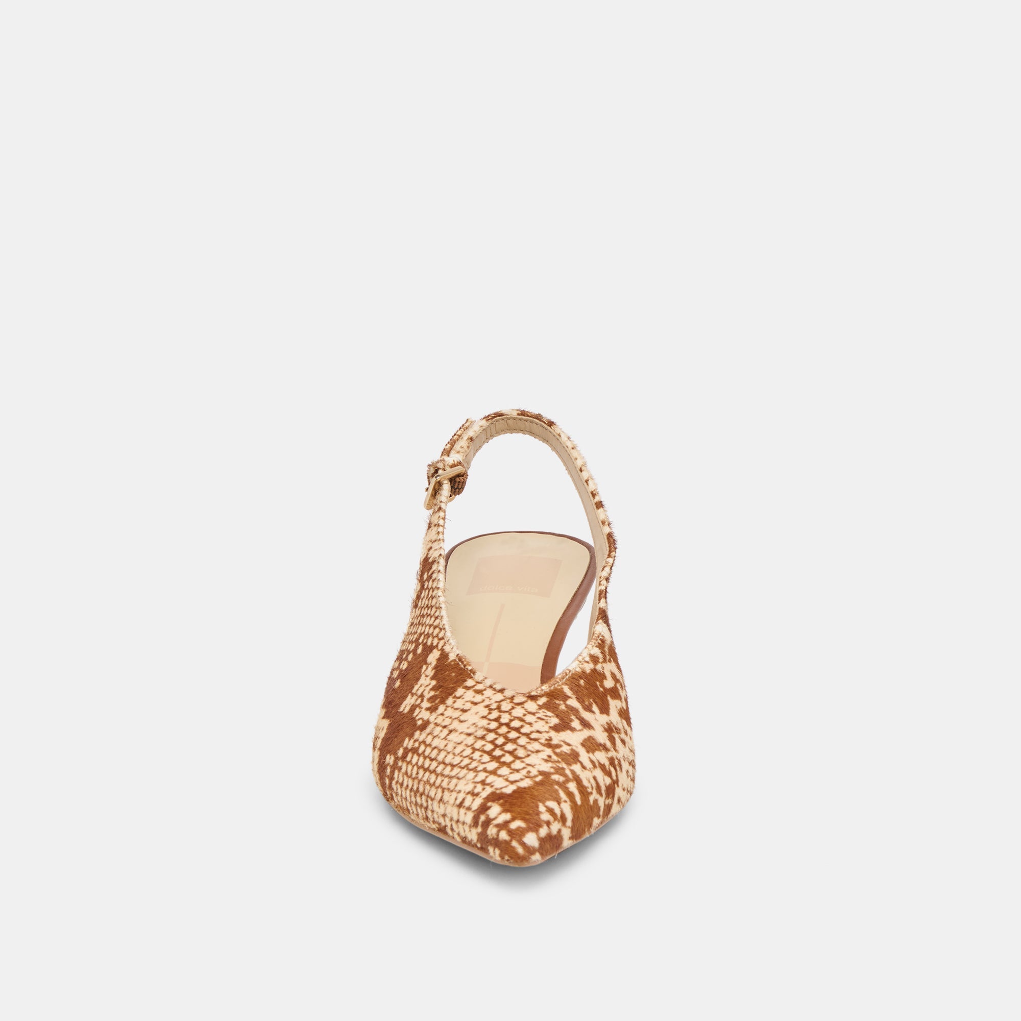 ALENNA HEELS BROWN SNAKE CALF HAIR