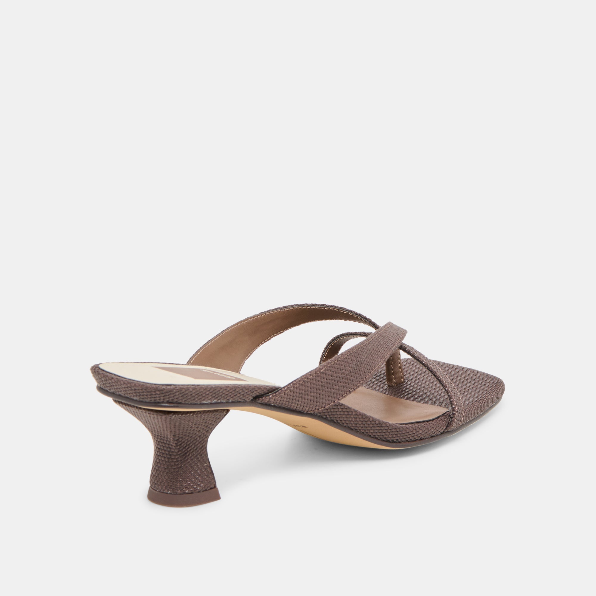 BREVEL HEELS CHOCOLATE RAFFIA