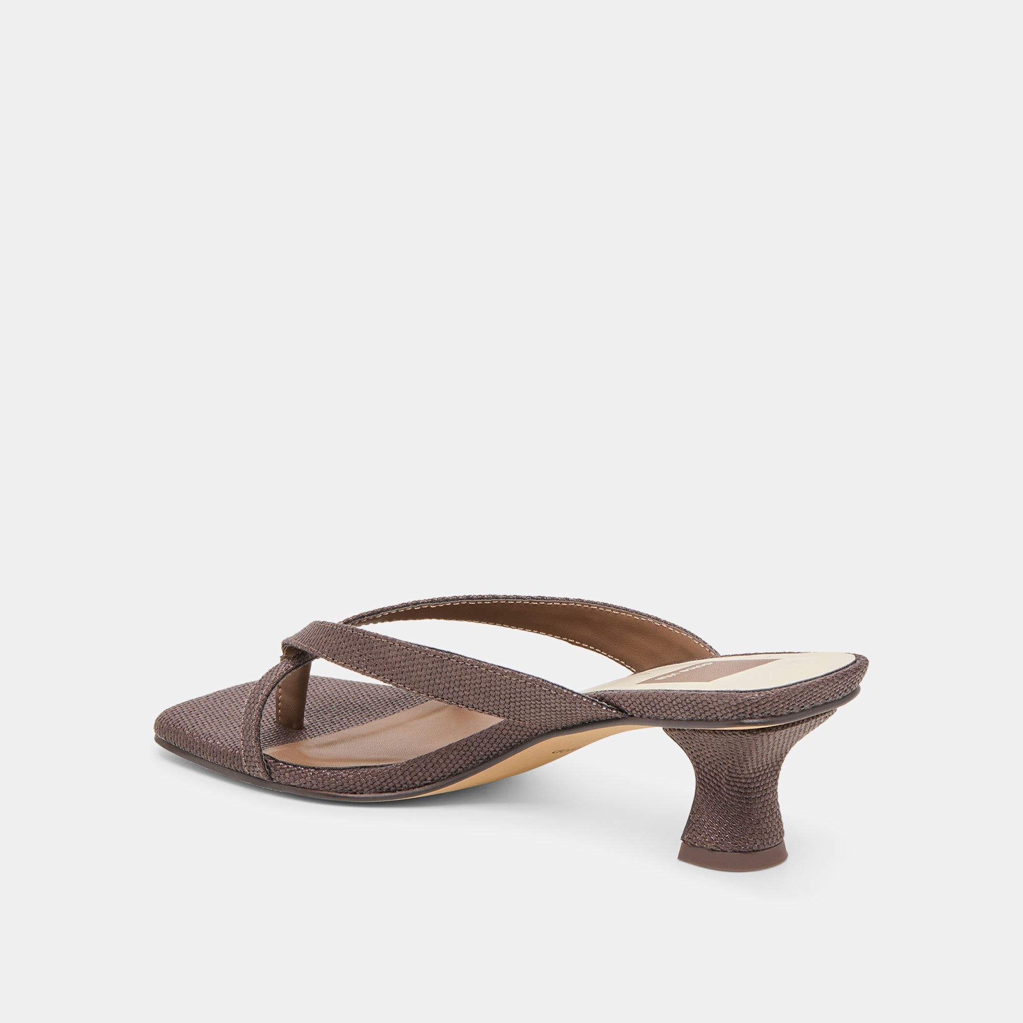 BREVEL HEELS CHOCOLATE RAFFIA