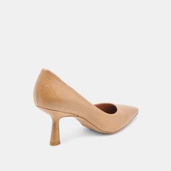 BRIONA HEELS WHISKEY EMBOSSED LEATHER