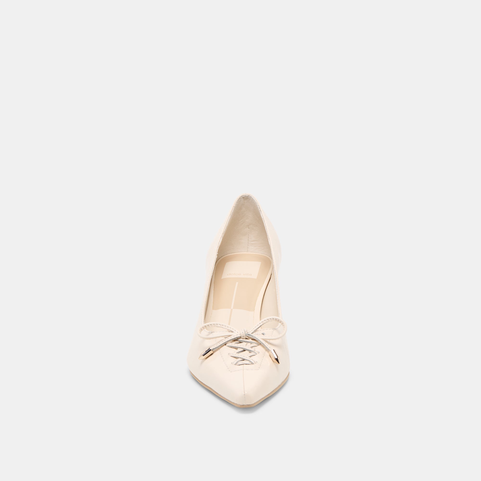 CLARIE HEELS BONE CRINKLE PATENT LEATHER