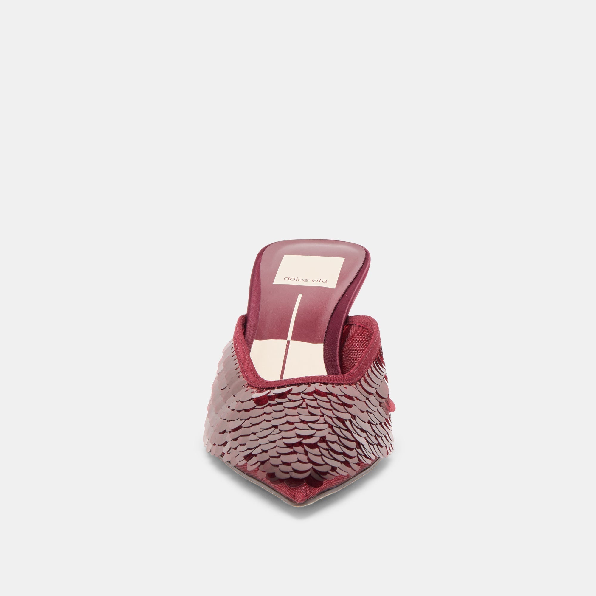 CLEO SEQUIN HEELS CRANBERRY SEQUIN