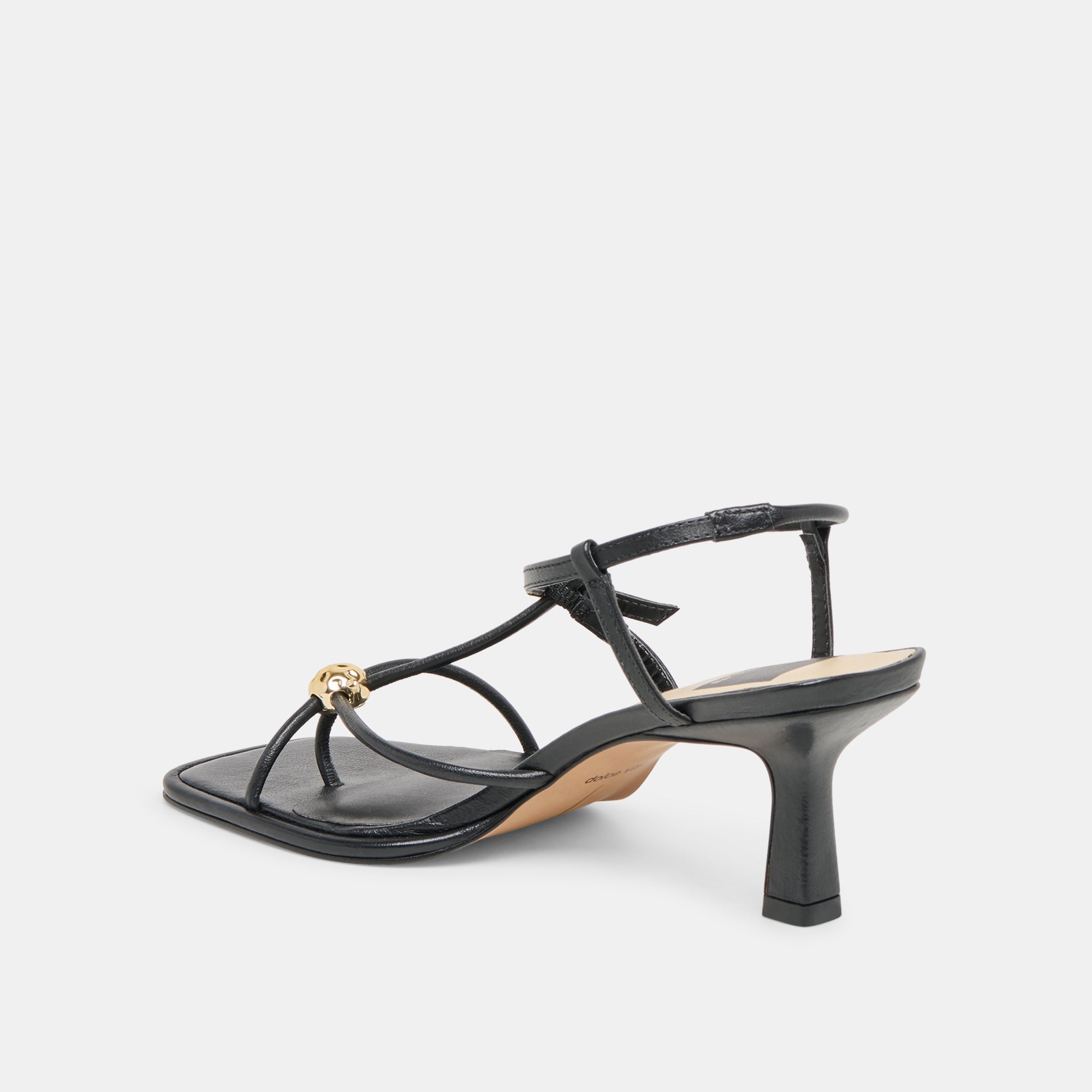 MYLEE WIDE HEELS BLACK LEATHER